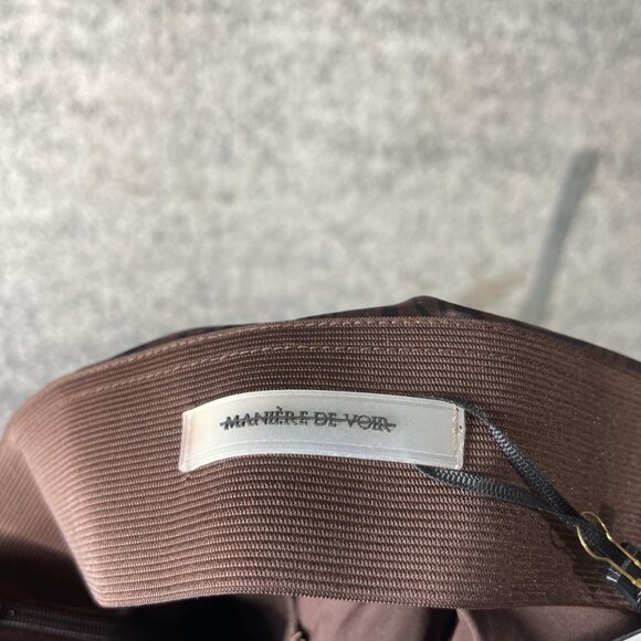 Maniere De Voir Pants Womens US 10 Brown Tiger Print Ruched Stacked Leg Slim Fit - Picture 8 of 11